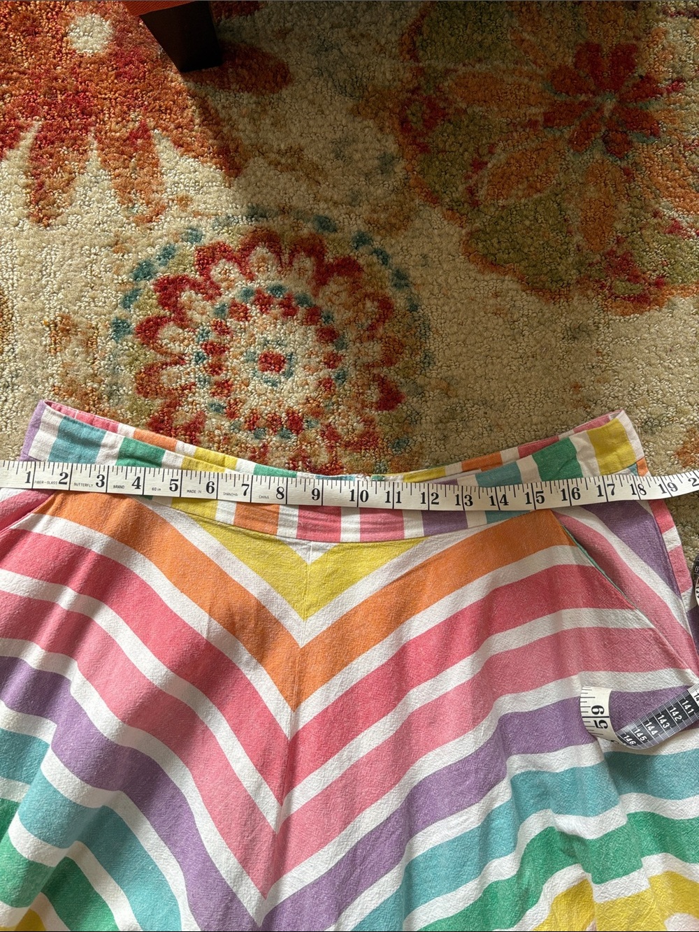 Bright Multicolor Stripe Circle Skirt - Picture 3 of 4